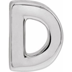 14K WHITE BLOCK INITIAL D SLIDE PENDANT