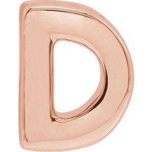 14K ROSE BLOCK INITIAL D SLIDE PENDANT