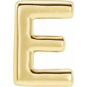 14K YELLOW BLOCK INITIAL E SLIDE PENDANT