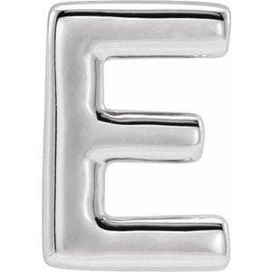 14K WHITE BLOCK INITIAL E SLIDE PENDANT