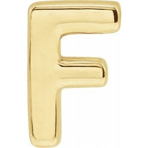 14K YELLOW BLOCK INITIAL F SLIDE PENDANT