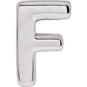 14K WHITE BLOCK INITIAL F SLIDE PENDANT