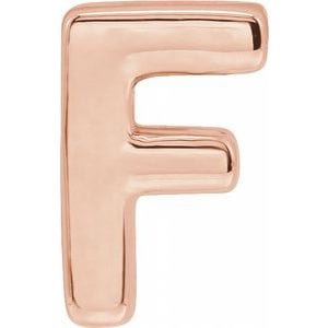 14K ROSE BLOCK INITIAL F SLIDE PENDANT