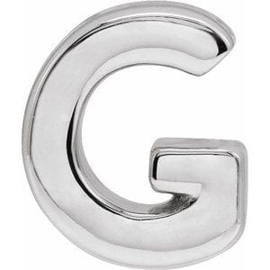 14K WHITE BLOCK INITIAL G SLIDE PENDANT