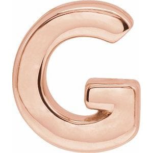 14K ROSE BLOCK INITIAL G SLIDE PENDANT