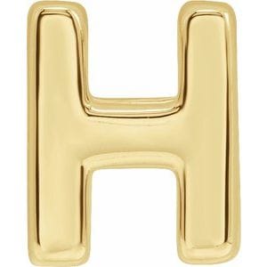 14K YELLOW BLOCK INITIAL H SLIDE PENDANT
