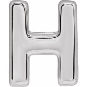 14K WHITE BLOCK INITIAL H SLIDE PENDANT