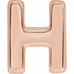 14K ROSE BLOCK INITIAL H SLIDE PENDANT