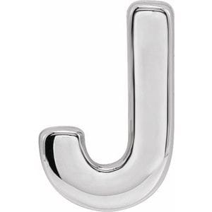 14K WHITE BLOCK INITIAL J SLIDE PENDANT