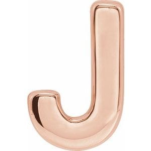 14K ROSE BLOCK INITIAL J SLIDE PENDANT