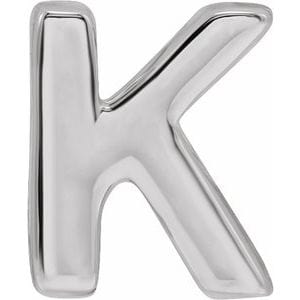 14K WHITE BLOCK INITIAL K SLIDE PENDANT