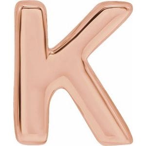 14K ROSE BLOCK INITIAL K SLIDE PENDANT