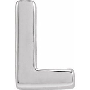 14K WHITE BLOCK INITIAL L SLIDE PENDANT
