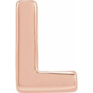 14K ROSE BLOCK INITIAL L SLIDE PENDANT