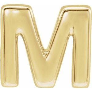 14K YELLOW BLOCK INITIAL M SLIDE PENDANT