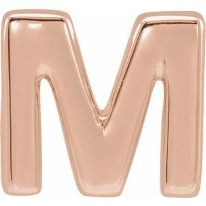 14K ROSE BLOCK INITIAL M SLIDE PENDANT