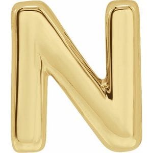 14K YELLOW BLOCK INITIAL N SLIDE PENDANT