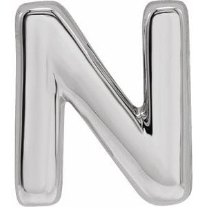 14K WHITE BLOCK INITIAL N SLIDE PENDANT