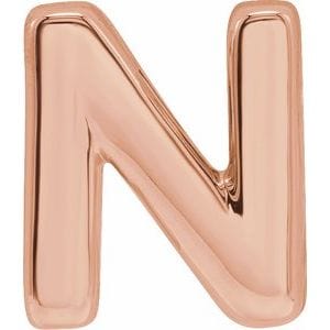 14K ROSE BLOCK INITIAL N SLIDE PENDANT