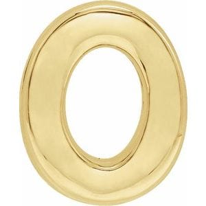14K YELLOW BLOCK INITIAL O SLIDE PENDANT