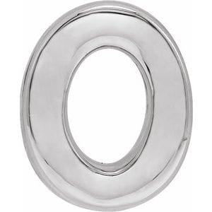 14K WHITE BLOCK INITIAL O SLIDE PENDANT