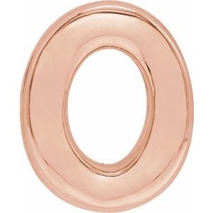 14K ROSE BLOCK INITIAL O SLIDE PENDANT