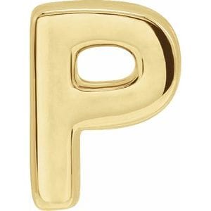 14K YELLOW BLOCK INITIAL P SLIDE PENDANT
