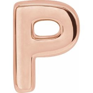14K ROSE BLOCK INITIAL P SLIDE PENDANT