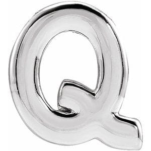 14K WHITE BLOCK INITIAL Q SLIDE PENDANT