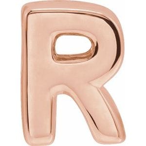 14K ROSE BLOCK INITIAL R SLIDE PENDANT