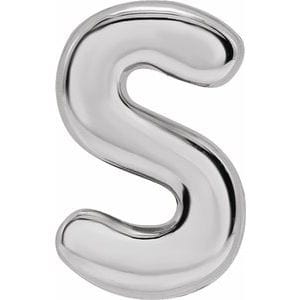 14K WHITE BLOCK INITIAL S SLIDE PENDANT