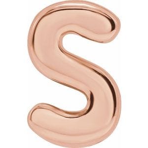 14K ROSE BLOCK INITIAL S SLIDE PENDANT