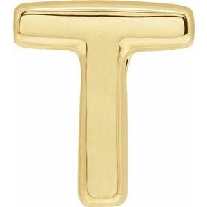 14K YELLOW BLOCK INITIAL T SLIDE PENDANT