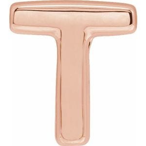14K ROSE BLOCK INITIAL T SLIDE PENDANT