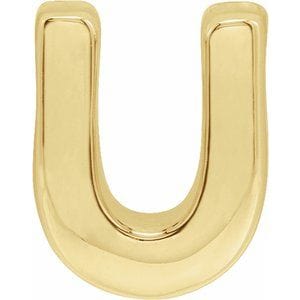 14K YELLOW BLOCK INITIAL U SLIDE PENDANT