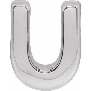 14K WHITE BLOCK INITIAL U SLIDE PENDANT