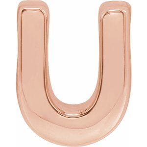 14K ROSE BLOCK INITIAL U SLIDE PENDANT