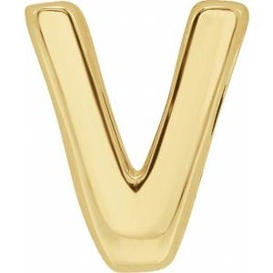 14K YELLOW BLOCK INITIAL V SLIDE PENDANT