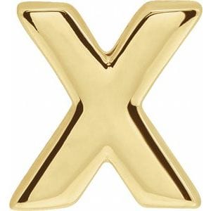 14K YELLOW BLOCK INITIAL X SLIDE PENDANT