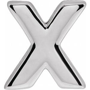 14K WHITE BLOCK INITIAL X SLIDE PENDANT