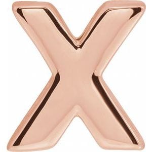 14K ROSE BLOCK INITIAL X SLIDE PENDANT