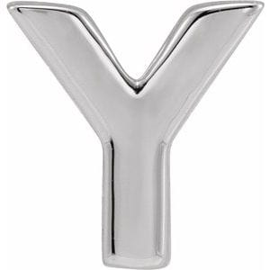 14K WHITE BLOCK INITIAL Y SLIDE PENDANT