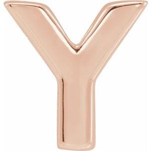 14K ROSE BLOCK INITIAL Y SLIDE PENDANT