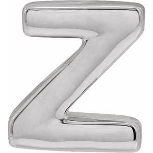 14K WHITE BLOCK INITIAL Z SLIDE PENDANT