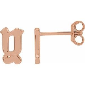14K ROSE GOTHIC INITIAL Y EARRING