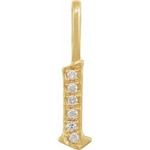 14K YELLOW .04 CTW NATURAL DIAMOND GOTHIC INITIAL L CHARM/PENDANT