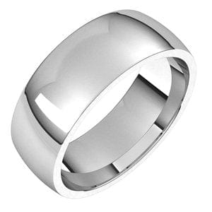 Rings Platinum 7 mm Lightweight Comfort-Fit Half Round Band Size 13.5