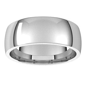 Rings Platinum 7 mm Lightweight Comfort-Fit Half Round Band Size 13.5