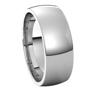 Rings Platinum 7 mm Lightweight Comfort-Fit Half Round Band Size 13.5