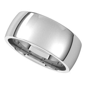 Rings Sterling Silver 8 mm Lightweight Comfort-Fit Half Round Band Size 7